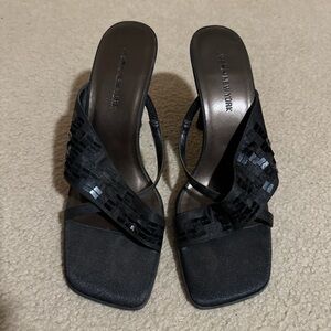 Jasmine Black Sequin Heels